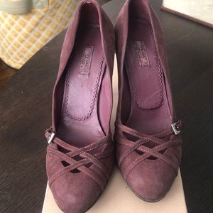 Vintage Prada suede pumps with buckle